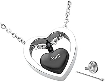 Personalised Heart Shape Urn Necklaces for Human Pets Ashes Stainless Steel Memorial Pet Dog Cat Cremation Pendant Necklace Keepsake Jewellery with Funnel Filling Kit