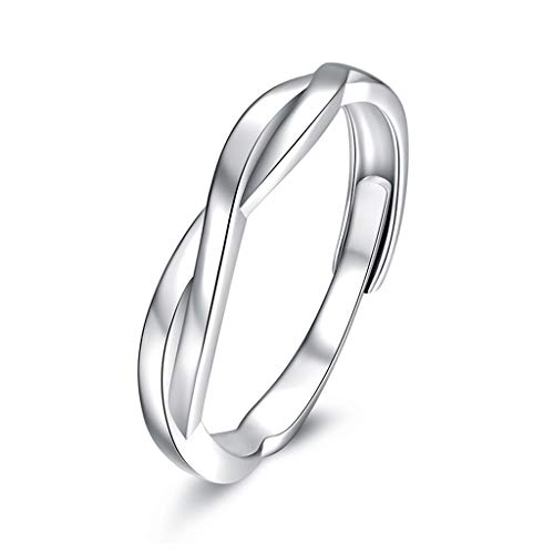 Guzhile da Uomo e da Donna in Argento Sterling 925 Anello Croce Love Knot zirconi CZ Coppia/Lovers Eternity Regolabile Anello di Fidanzamento Anniversary Wedding Band Anello Gioielli e Argento