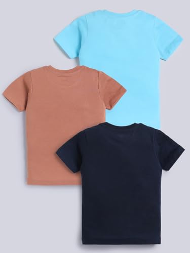 Image of Amazon Brand - Jam & Honey Boys Cotton Graphic Printed Half Sleeves T-Shirt | Regular Fit | Soft & Breathable (Available in Pack of 3 & Pack of 5) (2 to 8 Years)
