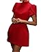 MSQPOVIC Sexy Backless Bow Mini Skirt Fashionable Short Sleeved Cocktail Party Dress (US, Alpha (Alpha), M, Regular, Red)