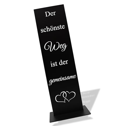 Rostikal Gartenschild 55 cm Schwarz – Ideal als Geschenk und Gartendeko – langlebig, wetterfest und rostfrei handgefertigt für Outdoor und Indoor Dekoration