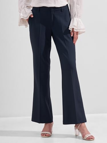 Image of Tokyo Talkies Women's Stretchable Bootcut Pants | High Rise Flared Trousers |Travel & Formal Wear|Workwear Trousers