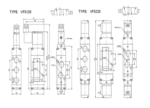 Électrovanne pneumatique 5 voies YSVF5120 DC24V à commutation rapide