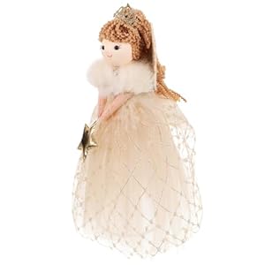 Kichvoe Christmas Tree Topper Angel Treetop Figurine Decoration Small Angel Statue Xmas Tree Ornament Decorative Tree Star for Xmas Holiday Party Home Decor
