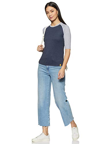 Image of PINACOLADA Women Round Neck Quarter Sleeve T-Shirt-Blue