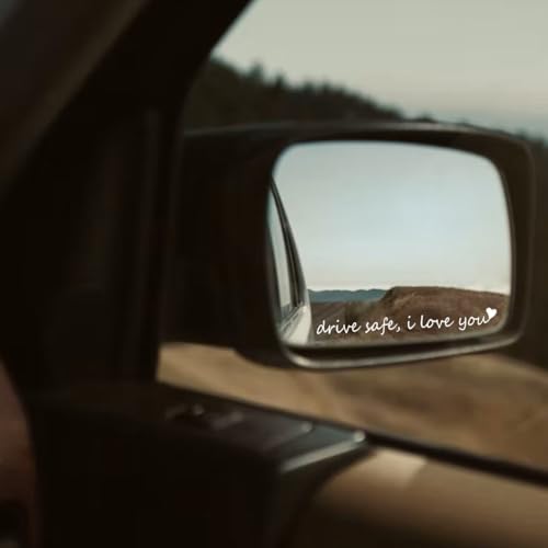 Image of 5X I Love You Drive Safe Mirror Sticker For Car, Drive Safe I Love You Decal, Rearview Mirror Decal, Car Stickers And Decals For Couple Boyfriend Girlfriend, Romantic Cars Rearview Mirrors Accessories