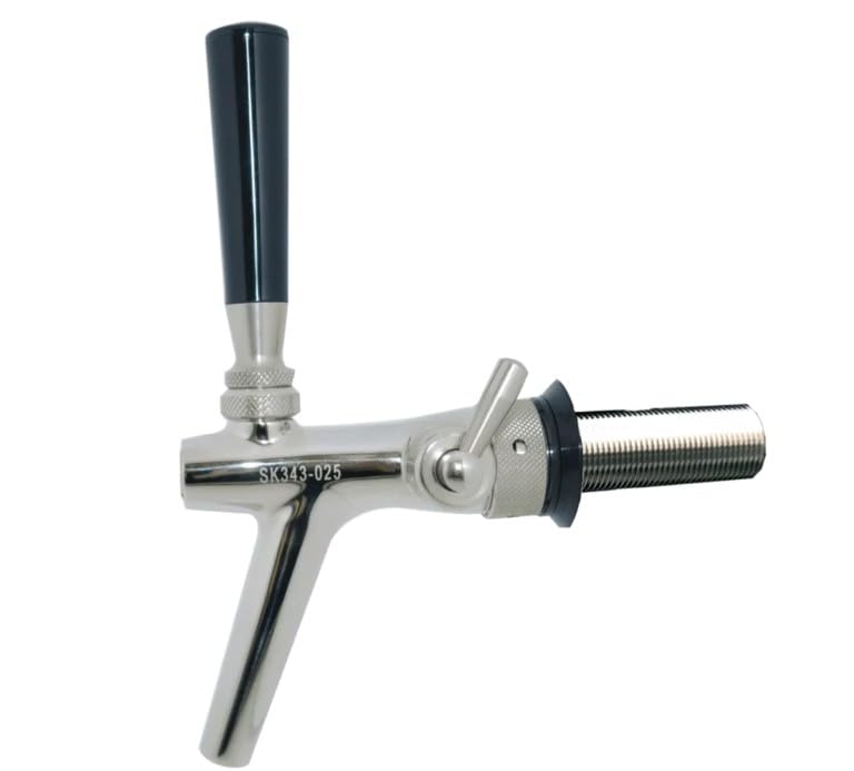 Edelstahl Kompensator-Schankhahn mit Schaumtaste Gewindelänge 80mm Gewinde P3000 SK343-023