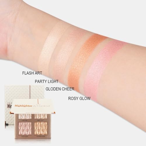 UOCK 4-color highlighter makeup palette shimmer bronze contour shadow illumination highlight eyeshadow palette eyeshadow cosmetic set
