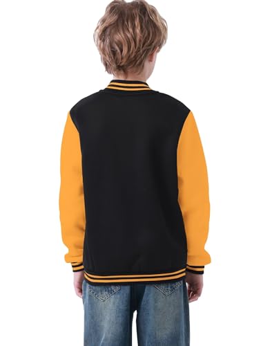 Kids Boys Varsity Jacket Baseball Jacket Casual Sport Cardigan Sweatshirt Youth 2-13 Year3