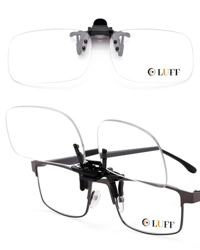 LUFF Clip On Reading Glasses and Flip Up -Blue Light Blocking Magnifying Glasses,Magnifiers Lenses Readers for Men and Women(3.5X)