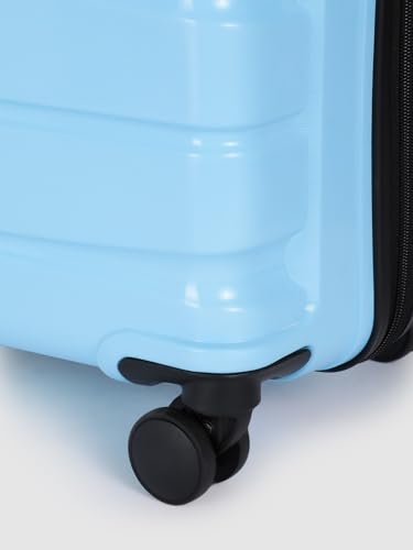 Image of TEAKWOOD LEATHERS Unisex 8 Wheels Trolley Bag, Hard Cabin with Zipper Closure, Adjustable Push Button & Cross Side Strap, Lock System 360 Degree (55CM, 65 CM, Sky Blue)