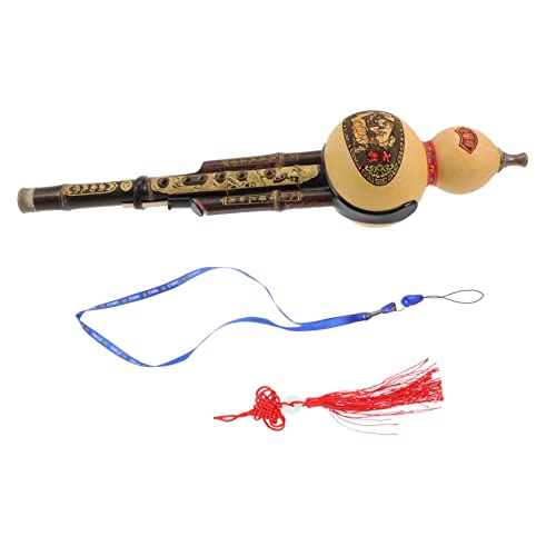 Milisten 1 Set Professional Ethnic Style Hulusi Flute for Beginners Natural Musical Instrument Key for Adults Comfortable Grip present for Music Lovers