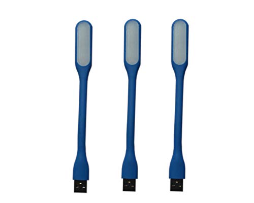Preisvergleich Produktbild 3 Stück USB LED Lampe Leselampe (Blau)