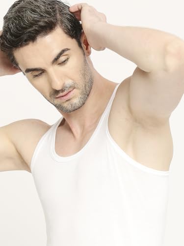 Image of VIP Bonus Classic Men Premium Cotton White Vest | Regular Fit | 100% Combed Cotton, Antibacterial and Odour Control White Vest | Combo Pack