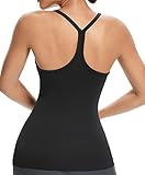 ANGOOL Workout Tank Tops for Women with Built in Bra, Ribbed Knit Camisole Sports Shirts for Yoga...