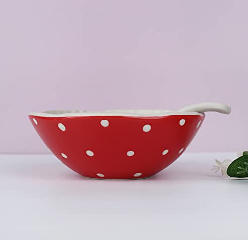 Resvuga Mushroom 5.8'' Salad Bowls - Safety Matt Ceramics Soup Bowls, Pair With Cute Mushroom Spoon- Use For Noodles, Rice, Pasta & More. #TOP2