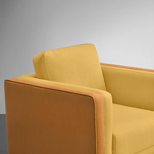 Image of Sleepyhead Mojo Designed by Duroflex - 1 Seater Sofa |Premium Fabric |Dual-Tone Modern Design with Plush Cushioning |Durable Pine Wood Frame & Removable Back Cushion |3 Year Warranty - Trippy Yellow