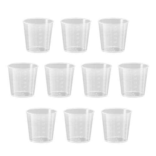 ITECHNIK Misurini da 30 ml, brocca graduata per medicinali, contenitori trasparenti da cucina, per cucinare fai da te, fatti a mano, confezione da 10