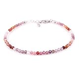 InfinityGemsArt Natural Multi Spinel Full Beads Dainty Bracelet Jewelry for Women, 925 Silver Chain...