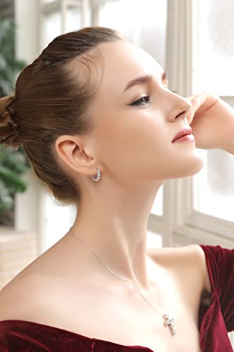 Sterling Silver 16mm Round AAA Cubic Zirconia Huggies Bridal Jewelry CZ Small Hoop Earrings for Women with Gift Box3