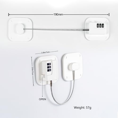 Image of Cabinet Locks with Combination,Fridge Lock,Closet Locks(White 4pcs)