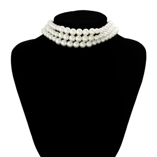 Pearl Choker Necklaces for Women Faux Pearl Necklaces Summer Layered Pearl Necklace Big Chunky Pearl Necklace Fashion Jewelry Gifts3
