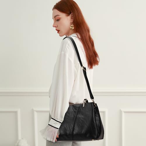 Image of Women's Purses Medium Top Handle Shoulder Hobo Tote Leather Handbag