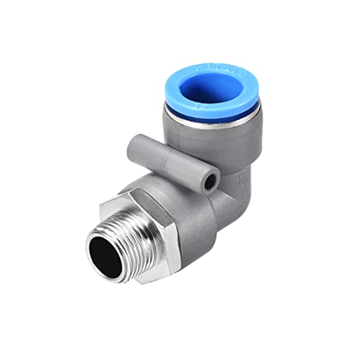 Conector neumático de codo de 5/8" a rosca de 3/8 PT para paso de aire rápido 2