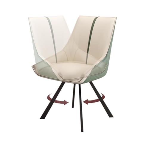 Juego de 4 sillas de comedor giratorias, tapizadas de piel sintética con diseño de respaldo alto y respaldo festoneado para cocina y comedor