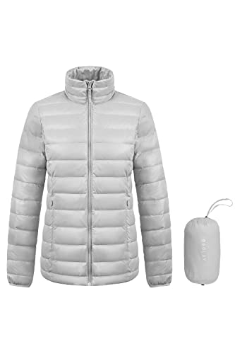 Orolay Women's Lightweight Packable Down Jacket Quilted Puffer Coat With Stand Collar Grey S #TOP14