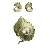 joyluckycat Geranium Pearl Brooch Copper Parts Spray Painted Flower Retro Brooch
