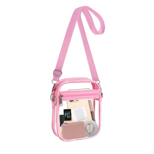 Image of Fibrdoo Clear Crossbody Purse Bag, Clear Bag Stadium Approved with Front Pocket for Concerts Sports Festivals