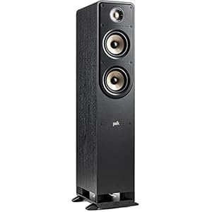 Polk Signature Elite ES50 Tower Speaker – Hi-Res Audio Certified, Dolby Atmos & DTS:X Compatible, 1″ Tweeter & (2) 5.25″ Woofers, Power Port Technology for Effortless Bass, Stunning Black