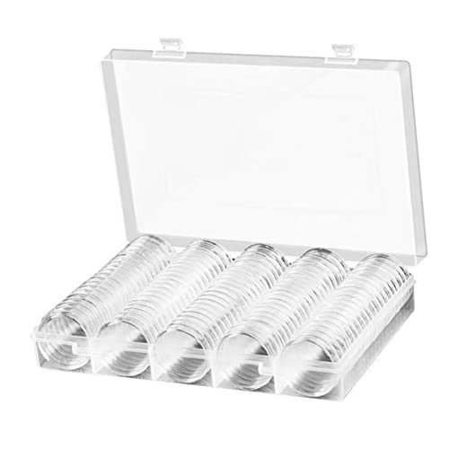 Gadpiparty Coin Storage Box 100pcs Coin Capsules Coin Case for Collectible Coins Coin Protector Holder Portable