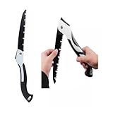 Serra Dobrável para Poda, Serrote Manual para Madeira e Árvores, Lâmina de Aço, Cabo Ergonômico Preto e Branco