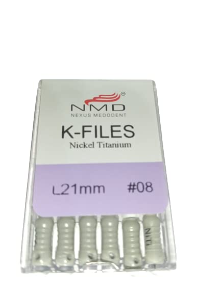 Image of Dental Niti-K-Files(21Mm,Grey(#8 No))(Pack Of 6Pc)
