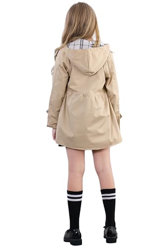 Betusline Girl's Single Breasted Trench Coat Dress Coat Outerwear, 2-14 Years4