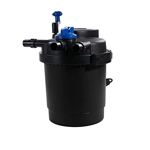 AquaForte GPF-2500 (11 Watt) Druckfilter, Leistung 11 Watt, Spannung 230V, Frequenz 50Hz, Eingang/Ausgang 19/25/33mm, Empfohlene Durchflussmenge 6.000 l/h, Geeignet für Zierteiche bis 6.000 Liter