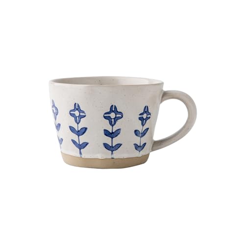 QIXCOZTI Blue Floral Rustic Mug