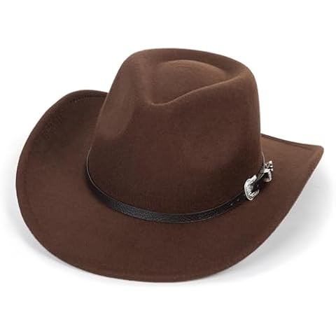 Vikodah Kids Wide Brim Western Cowboy Cowgirl Hat - Boys Girls Felt Fedora Hats for 2-6 Years Cover