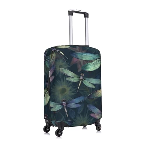 Dragonfly pattern Luggage Covers for Suitcase Tsa Approved, Spandex Elastic Suitcase Cover Protector Washable Anti-Scratch Travel Baggage Cover Fit 18-32 Inch Luggage3