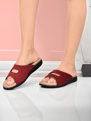 Image of HEALTH FIT EXTRA SOFT Women's Comfortable Memory Foam Doctor Slippers /Flip-Flops|Fashionable Casual & Stylish|Lightweight & Breathable|Outdoor Synthetic Casual Chappals Sandals Ladies & Girls HF25