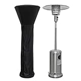 Dellonda Freestanding Gas Patio Heater 13kW with wheels for Commercial & Domestic Use, Supplied with Cover, Stainless Steel - DG221