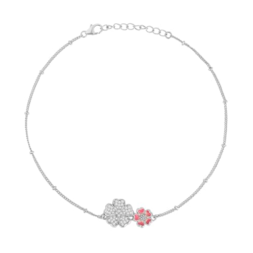 Image of ROOVI 925 Silver Anklet (2 Pieces) I Gifts for Girlfriend, Gifts for Women & Girls| With Certificate of Authenticity and 925 Stamp