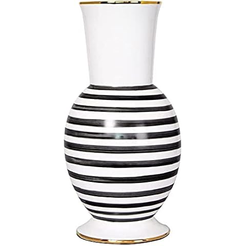 ZXYDD Modern and Simple European Style Light Model Room Porch Desktop Living Room Large Black and White Gold Ceramic Vase Decoration Cover