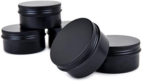 Healthcom 12 Packs 3 Oz Empty Jars 90Ml Black Round Aluminum Tin Cans Screw Top Metal Steel Tins Lip Balm Tins Box Cosmetic Containers Storage Organization For Candles Salve Crafts Spice Tea Gift #TOP2
