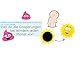 4 verfärbende Toiletten Sticker (2 x Sonne + 2 x Ei), Verfärbende Toilettensticker für Kinder, 35mm