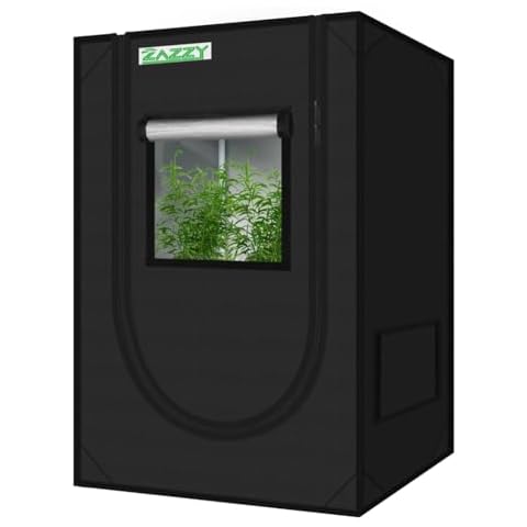 zazzy Grow Tent, 24"x24"x36" Hydroponic Mylar Grow Tent Reflective Garden Growing Dark Room with Observation Window, Removable Floor Tray and Tool Bag for Indoor Plant Growing 2'x2' Cover