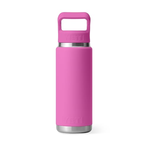 Image of YETI Rambler 26 oz Bottle, Vacuum Insulated, Stainless Steel with Color Matching Straw Cap