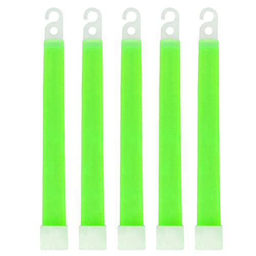 Cymwer 5pc6 inch Military Glow Light Stick Waterproof Concert Party Light Stick with Hook Camping Hiking SOS Gear Survival kit, Lasts 12 Hours of Lighting